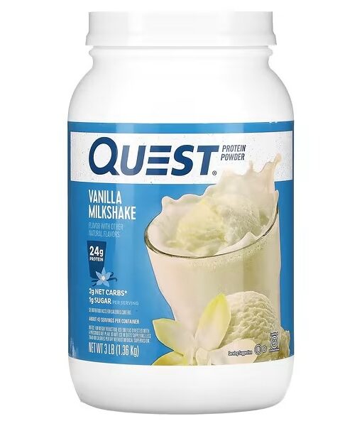 Quest Nutrition, Protein Powder, Vanilla Milkshake, 3 lb (1.36 kg)