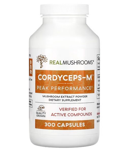 Real Mushrooms, Cordyceps-M, Mushroom Extract Powder, 300 Capsules