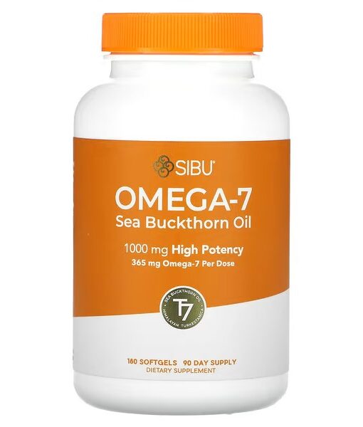 Sibu Beauty, Omega-7, Sea Buckthorn Oil, 500 mg, 180 Softgels