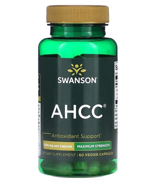 Swanson, AHCC, Maximum Strength, 500 mg, 60 Veggie Capsules