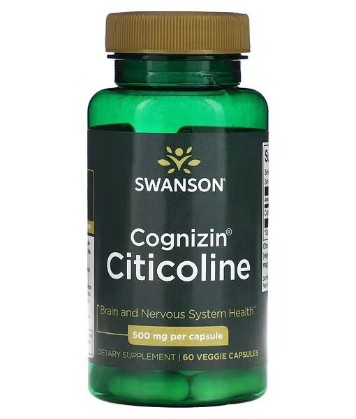 Swanson, Cognizin Citicoline, 500 mg, 60 Veggie Capsules