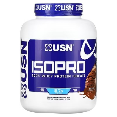 USN, IsoPro, 100% Whey Protein Isolate, Chocolate, 4 lbs (1,814 g)