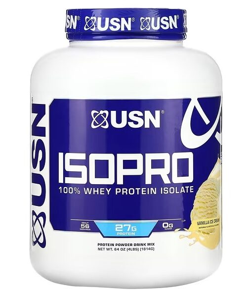 USN, IsoPro, 100% Whey Protein Isolate, Vanilla Ice Cream, 4 lbs (1,814 g)