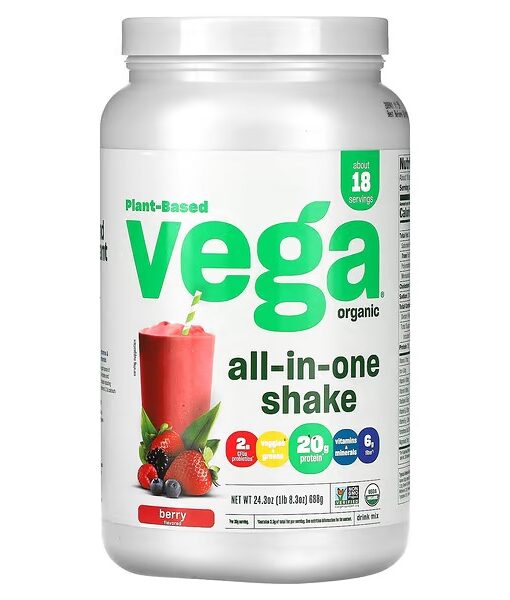 Vega, Organic, All-In-One Shake, Berry, 24.3 oz (688 g)