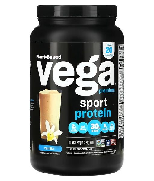 Vega, Sport, Plant-Based Premium Protein Powder, Vanilla, 29.2 oz (828 g)