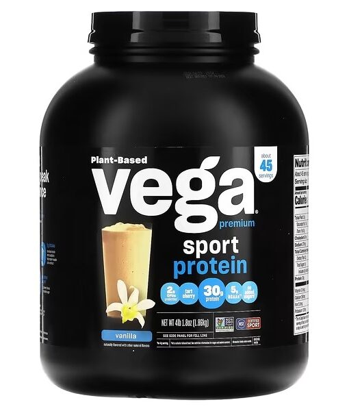 Vega, Sport, Plant-Based Premium Protein Powder, Vanilla, 4 lb 1.8 oz (1.86 kg)