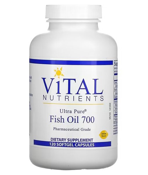 Vital Nutrients, Ultra Pure Fish Oil 700, Lemon, 120 Softgel Capsules