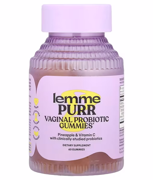 Lemme, Purr, Vaginal Probiotic Gummies, Pineapple, 60 Gummies