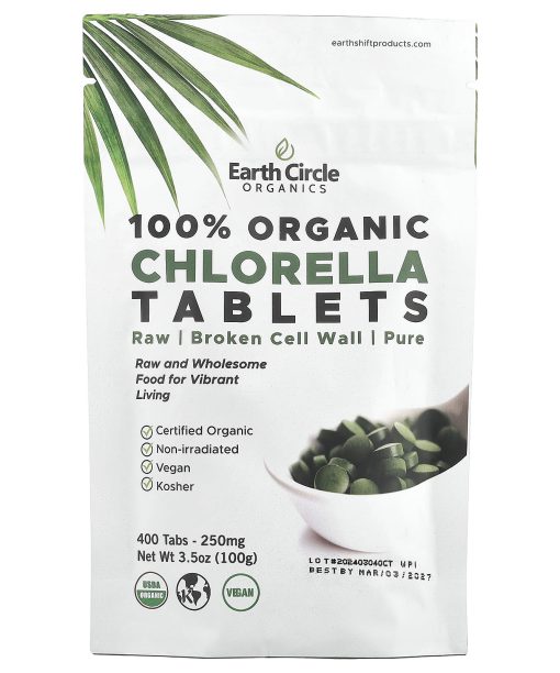 Earth Circle Organics, 100% Organic Chlorella Tablets, 400 Tablets