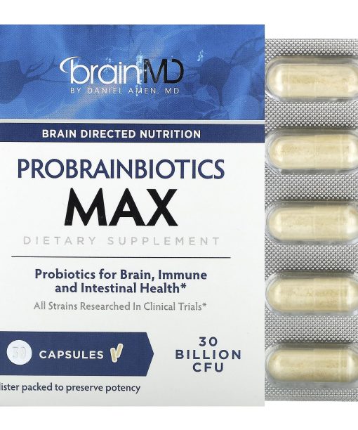 BrainMD, Probrainbiotics Max, 30 Billion CFU, 30 Capsules