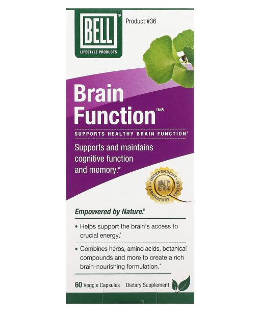 Bell Lifestyle, Brain Function, 60 Veggie Capsules