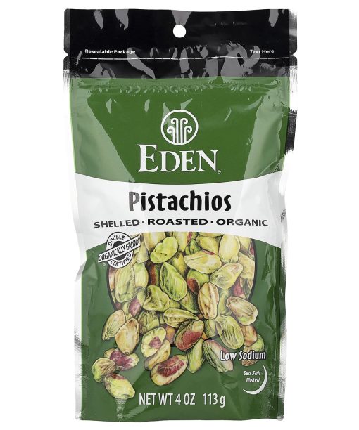 Eden Foods, Organic Pistachios, Sea Salt Misted, 4 oz (113 g)