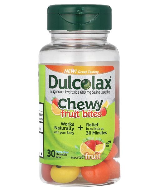 Dulcolax, Chewy Fruit Bites, Assorted Fruit , 30 Chewable Bites
