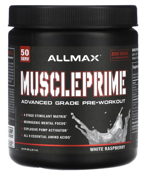 ALLMAX, MusclePrime®, Advanced Grade Pre-Workout, White Raspberry, 9.4 oz (266 g)