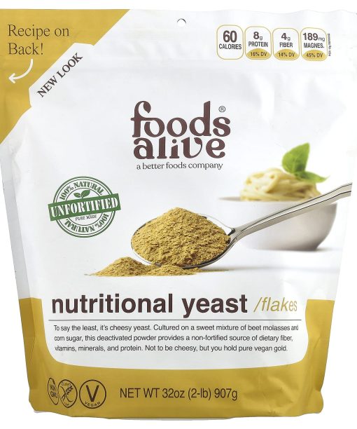 Foods Alive, Nutritional Yeast Flakes, Unfortified, 2 lb (907 g)