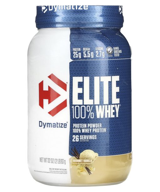 Dymatize, Elite 100% Whey Protein Powder, Gourmet Vanilla, 2 lbs (907 g)