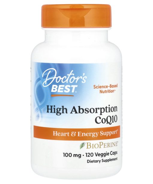 Doctor's Best, High Absorption CoQ10 with BioPerine®, 100 mg, 120 Veggie Caps