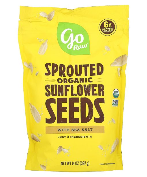 Go Raw, Organic Sprouted Sunflower Seeds with Sea Salt, 14 oz (397 g)
