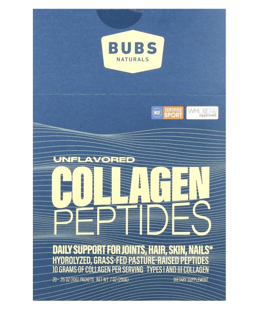 BUBS Naturals, Collagen Peptides, Unflavored, 20 Packets, 0.35 oz (10 g) Each
