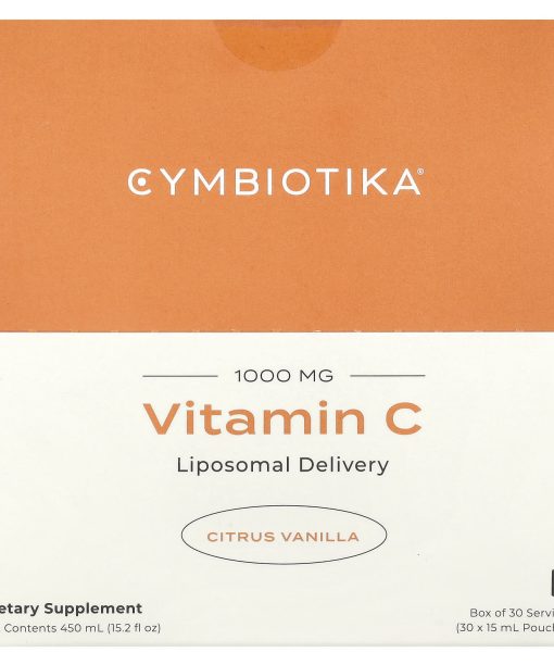 Cymbiotika, Vitamin C, Liposomal Delivery, Citrus Vanilla, 1,000 mg, 30 Pouches, 15 ml Each