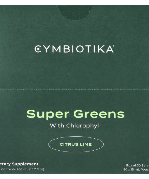 Cymbiotika, Super Greens, With Chlorophyll, Citrus Lime, 30 Pouches, 15 ml Each