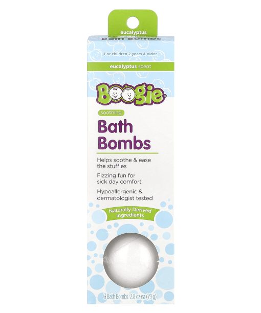 Boogie Wipes, Soothing Bath Bombs, Eucalyptus , 3 Bath Bombs, 2.8 oz (79 g) Each