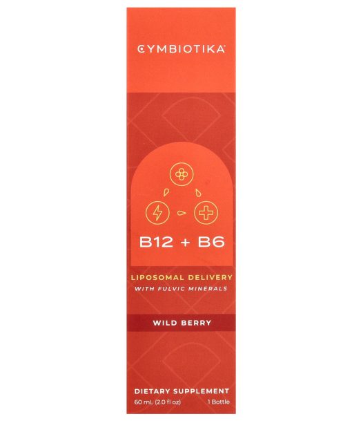 Cymbiotika, B12 + B6, Liposomal Deliver with Fulvic Minerals, Wild Berry , 2 fl oz (60 ml)