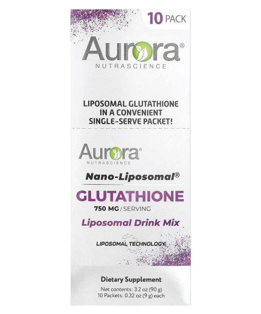 Aurora Nutrascience, Nano-Liposomal®, Glutathione, Liposomal Drink Mix, 10 Packets, 0.32 oz (9 g) Each