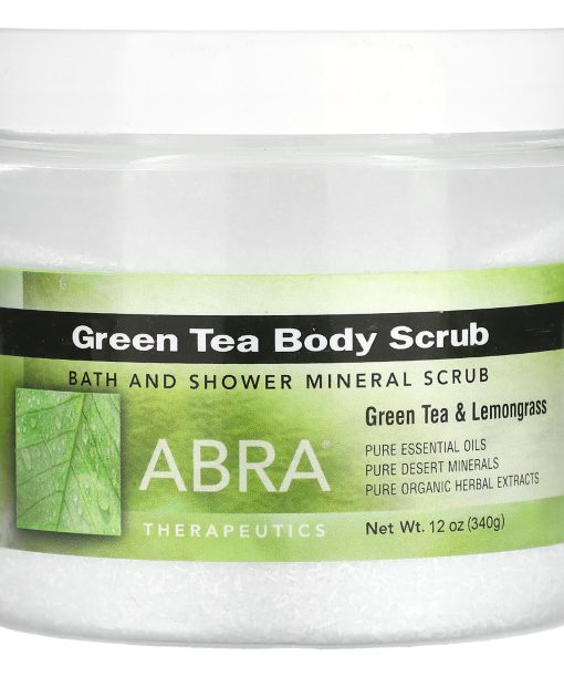 Abra Therapeutics, Green Tea Body Scrub, Green Tea & Lemongrass, 12 oz (340 g)