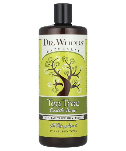 Dr. Woods, Tea Tree Castile Soap with Fair Trade Shea Butter, 32 fl oz (946 ml)