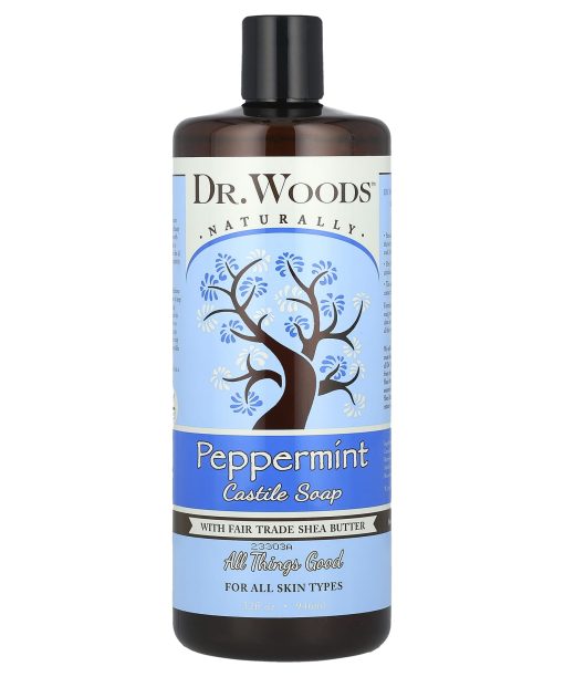 Dr. Woods, Castile Soap with Fair Trade Shea Butter, Peppermint , 32 fl oz (946 ml)