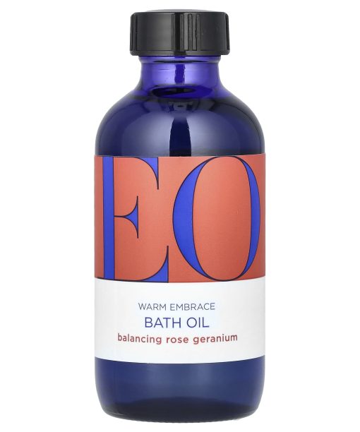 EO Products, Warm Embrace Bath Oil, Balancing Rose Geranium, 4 fl oz (118 ml)