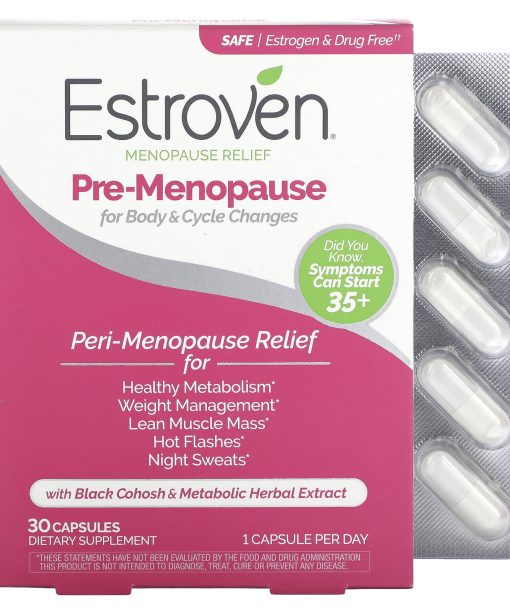 Estroven, Menopause Relief, Pre-Menopause, 30 Capsules