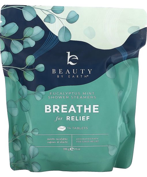 Beauty By Earth, Breathe for Relief Shower Steamers, Eucalyptus Mint, 14 Tablets