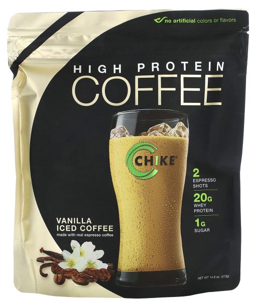 Chike Nutrition, High Protein Iced Coffee, Vanilla, 14.6 oz (413 g)