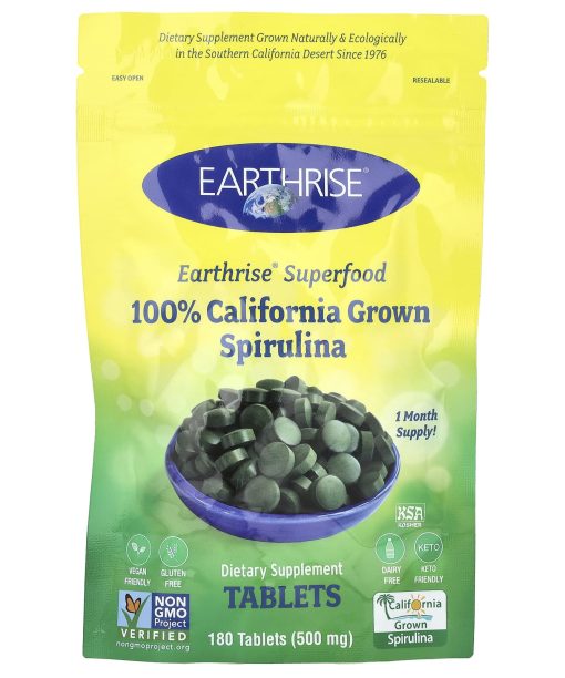 Earthrise, 100% California Grown Spirulina, 500 mg, 180 Tablets