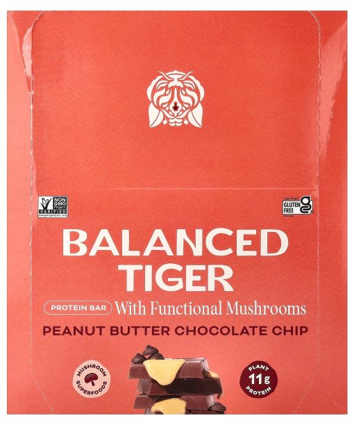 Balanced Tiger, Protein Bar, Peanut Butter Chocolate Chip, 12 Bars, 1.55 oz (44 g) Each
