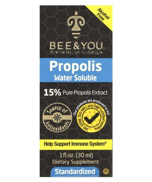 Bee & You, Propolis Water Soluble, Alcohol Free, 1 fl oz (30 ml)