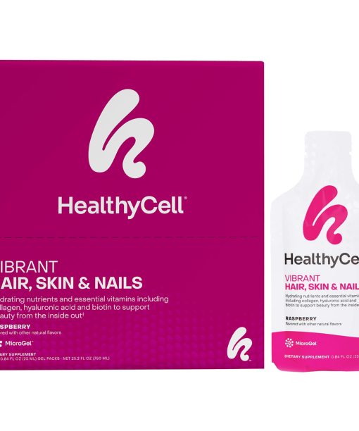 HealthyCell, Vibrant Hair, Skin & Nails, Raspberry, 30 Gel Packs, 0.84 fl oz (25 ml) Each