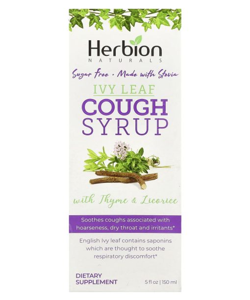 Herbion Naturals, Naturals, Ivy Leaf Cough Syrup With Thyme & Licorice, Sugar Free, 5 fl oz (150 ml)