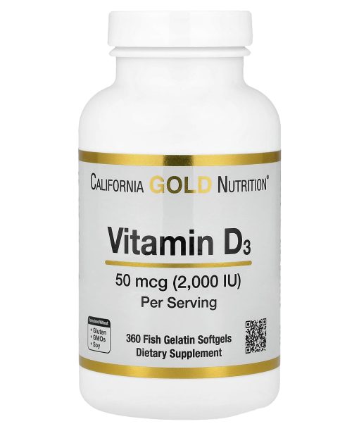 California Gold Nutrition, Vitamin D3, 50 mcg (2,000 IU), 360 Fish Gelatin Softgels