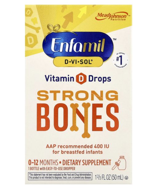 Enfamil, D·Vi·Sol®, Vitamin D Drops, Strong Bones, 0-12 Months, 1.66 fl oz (50 ml)