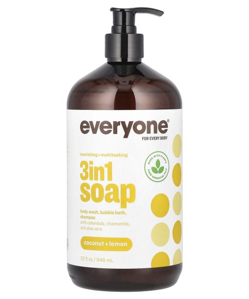 Everyone, 3 in 1 Soap, Coconut + Lemon, 32 fl oz (946 ml)