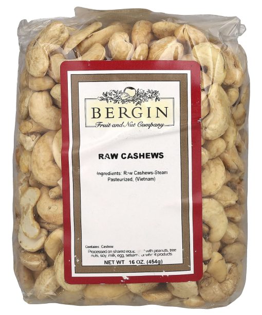 Bergin Fruit and Nut Company, Raw Cashews, 16 oz (454 g)