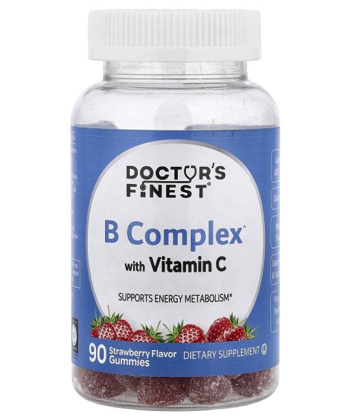 Doctor's Finest, B Complex with Vitamin C Gummies, Strawberry, 90 Gummies