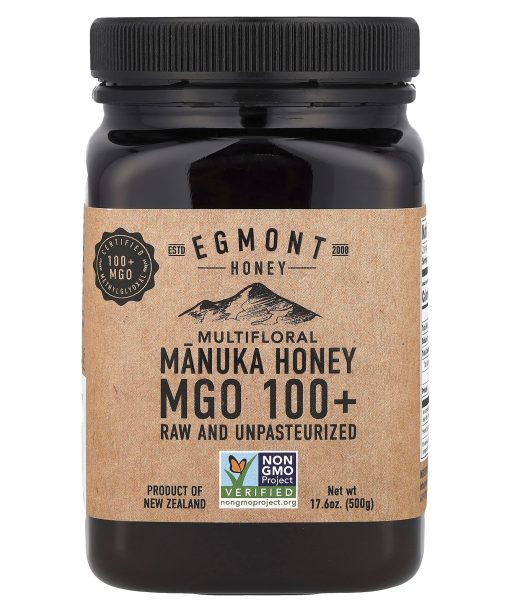 Egmont Honey, Multifloral Manuka Honey, Raw And Unpasteurized, MGO 100+, 17.6 oz (500 g)