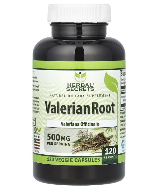 Herbal Secrets, Valerian Root, 500 mg, 120 Veggie Capsules