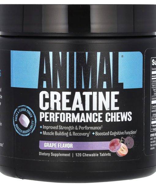 Animal, Creatine Performance Chews, Grape, 120 Chewable Tablets