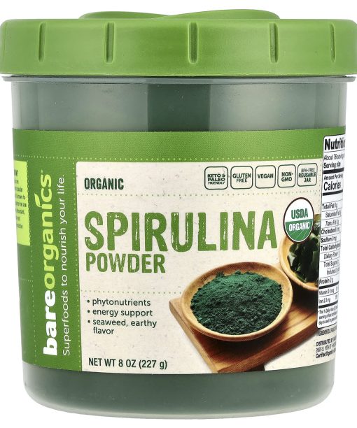 BareOrganics, Organic Spirulina Powder , 8 oz (227 g)