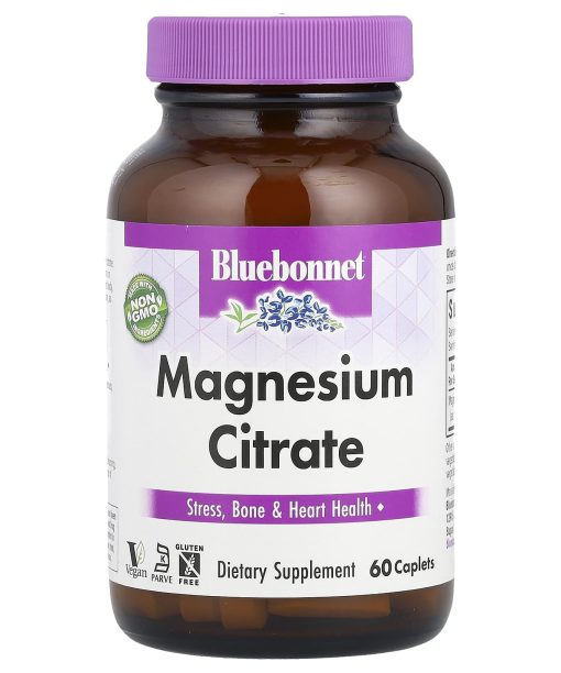 Bluebonnet Nutrition, Magnesium Citrate, 60 Caplets (200 mg per Caplet)